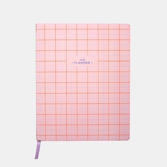 Pink Grid Undated Daily Planner