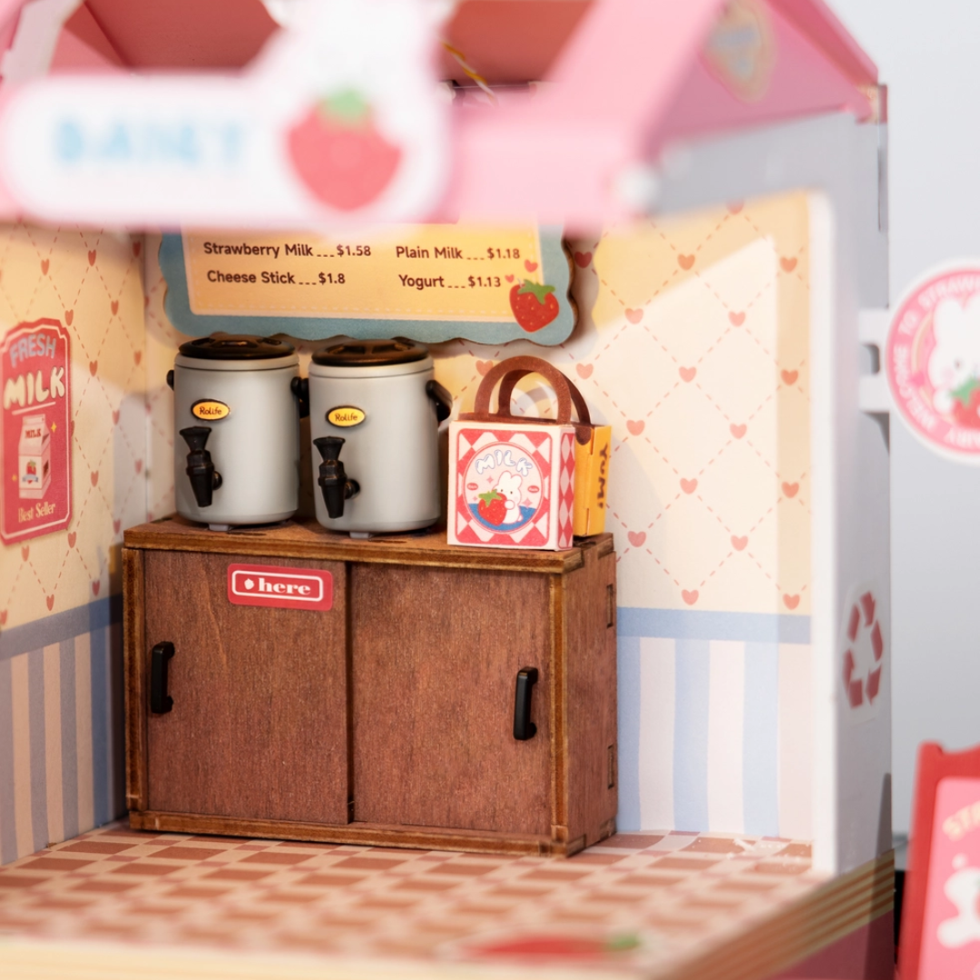 Strawberry Milk Box DIY Miniature Kit