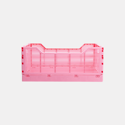 Small Bubblegum Pink Folding Storage Crate