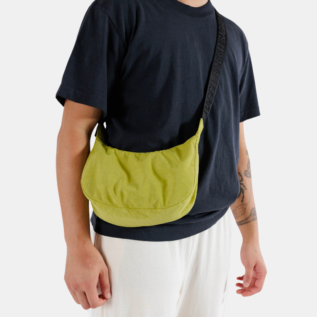 Lemongrass Small Nylon Crescent Bag