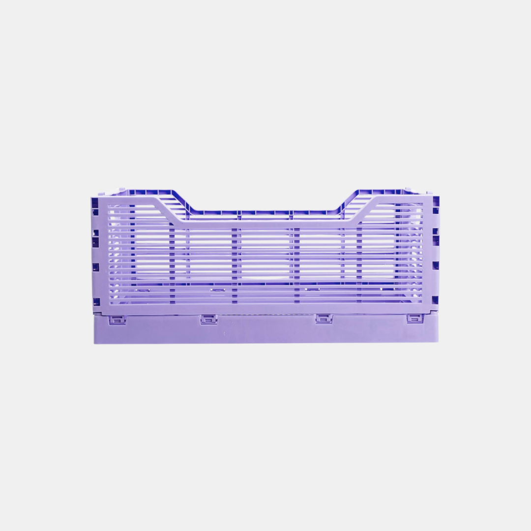 Small Lilac Folding Storage Crate