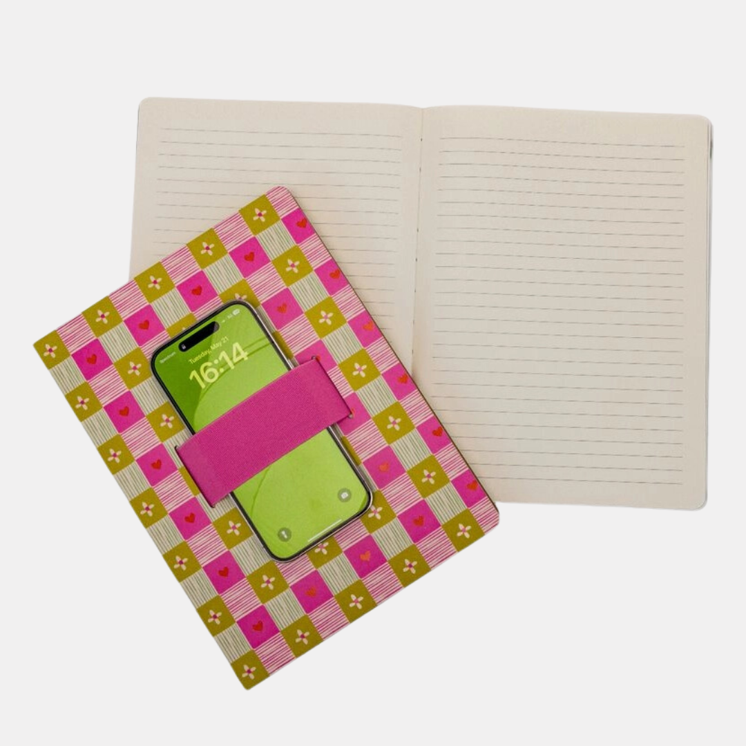 Patchwork Hearts Phone Loop Notebook