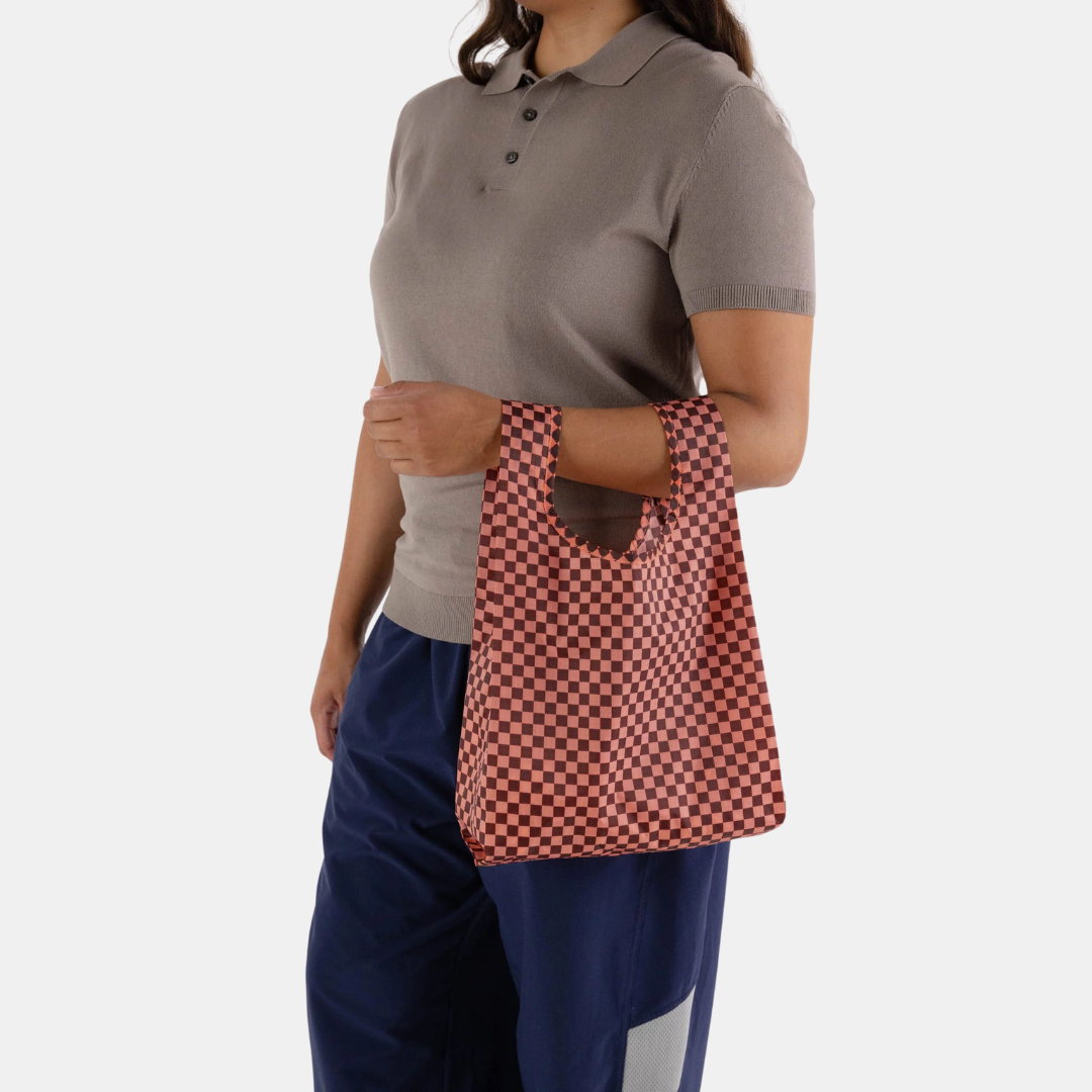 Pink Brown Check Baby Baggu