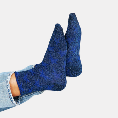 Blue Shimmer Star Socks