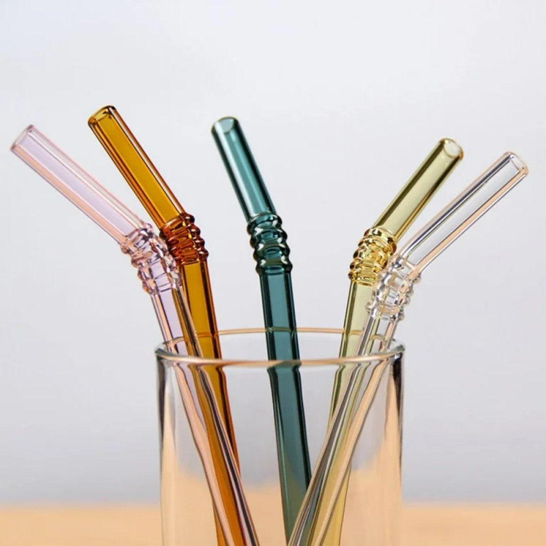 Ridged Glass Straw