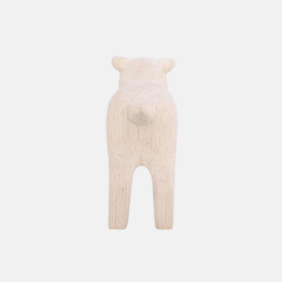 Wooden Goat Kid Figurine