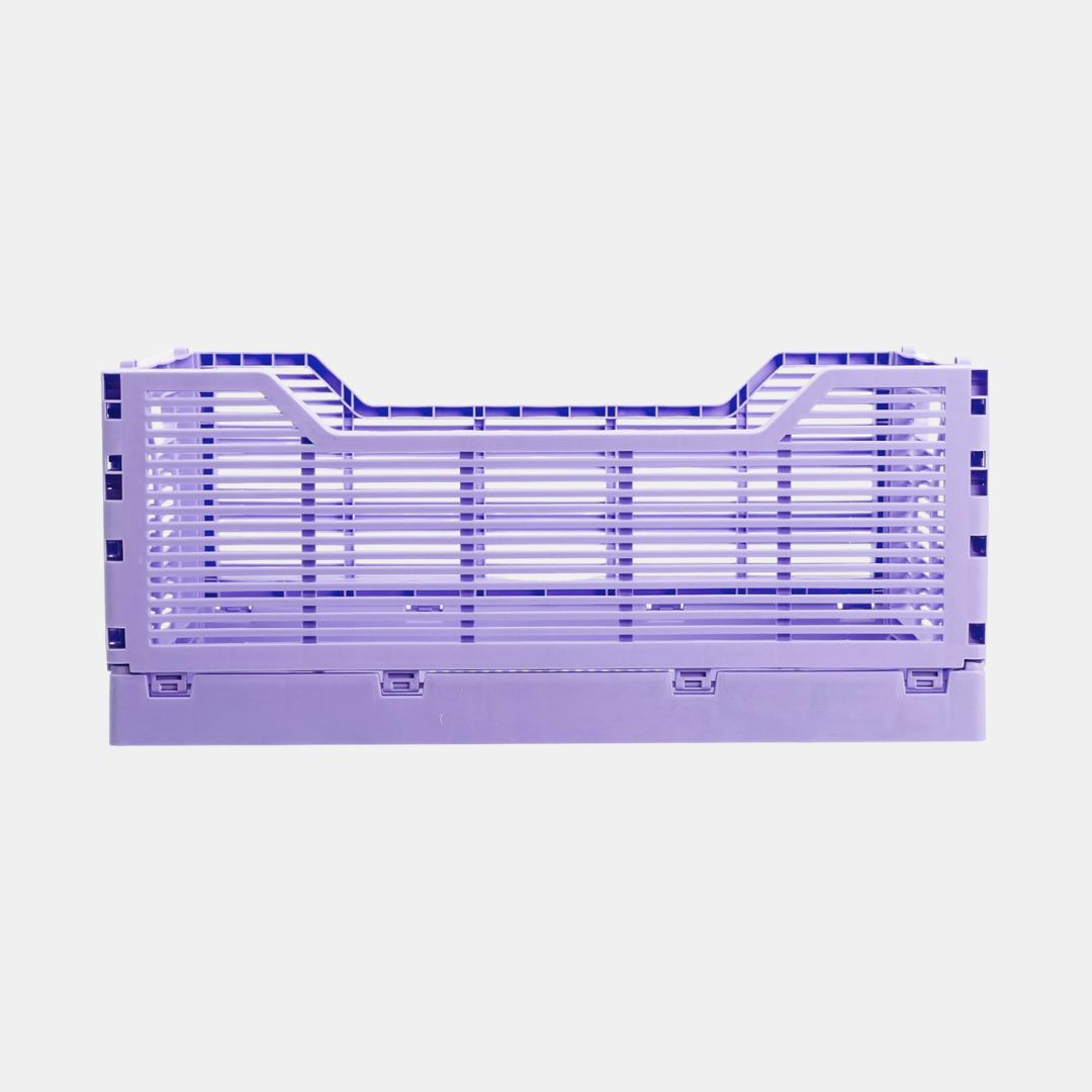 Large Lilac Folding Storage Crate