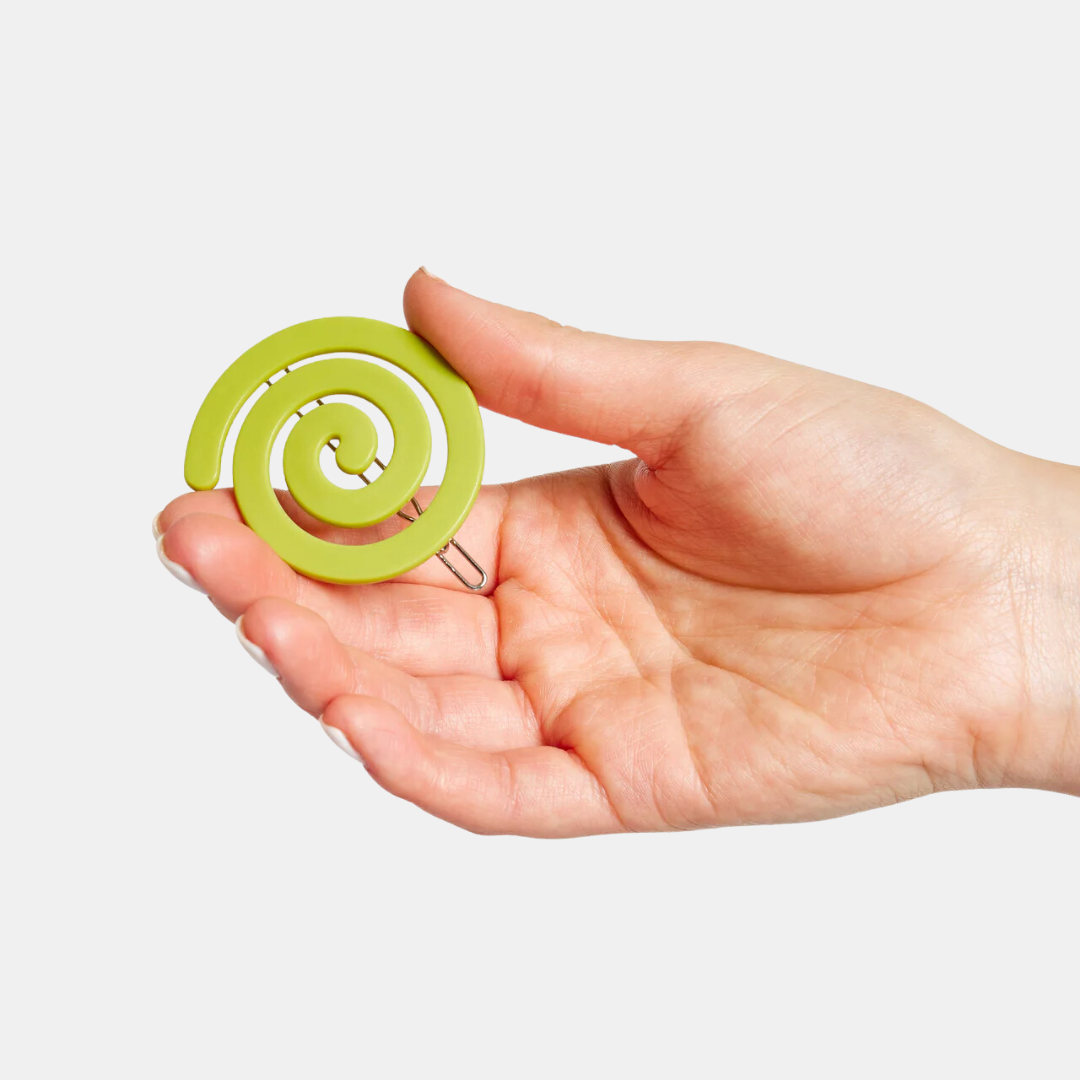 Chartreuse Spiral Hair Clip