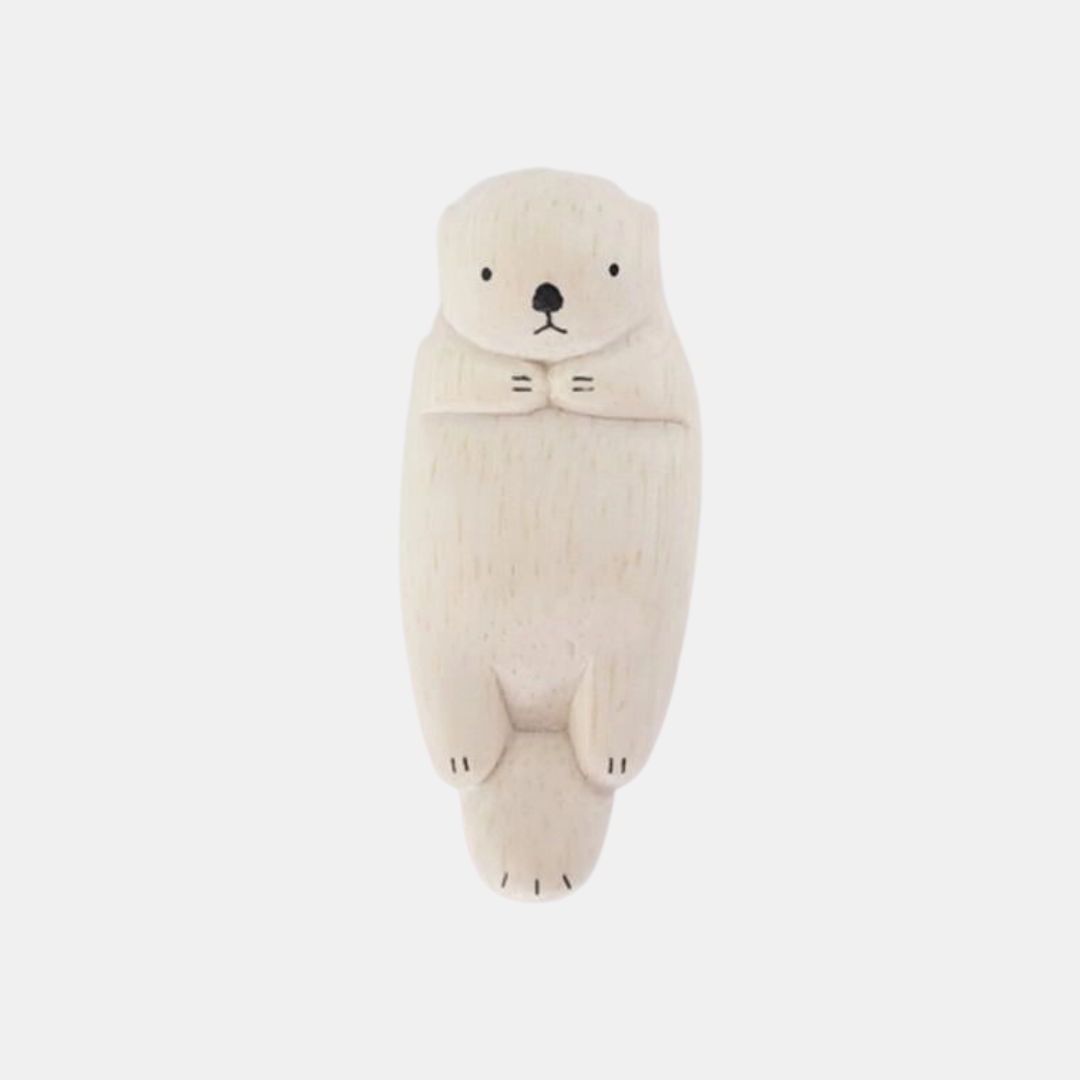 Wooden Sea Otter Figurine