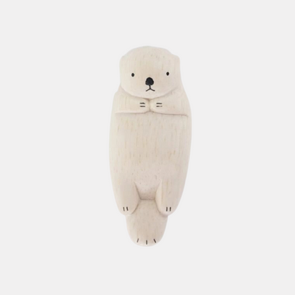 Wooden Sea Otter Figurine