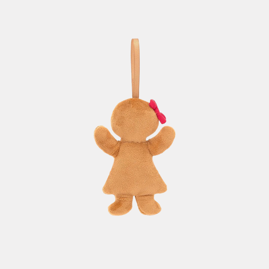 Festive Folly Gingerbread Ruby Ornament