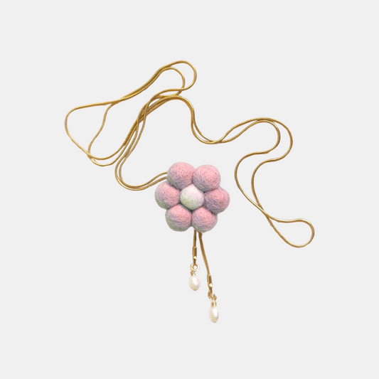 Pink Flower Bolo Tie