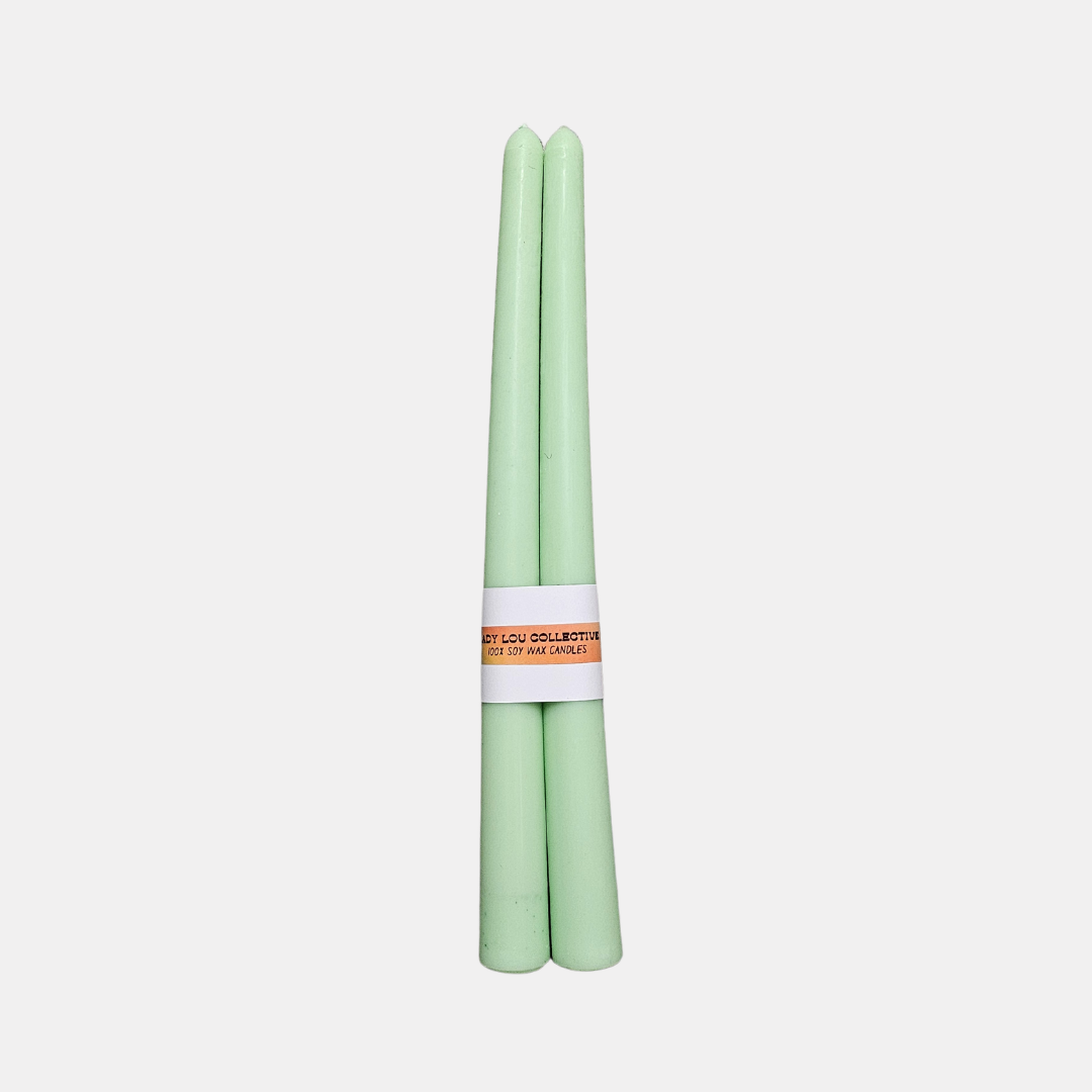 Light Green Taper Candles