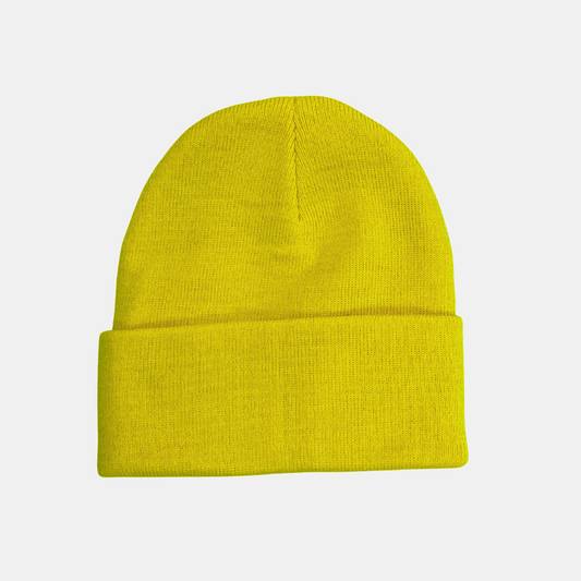 Citron Yellow Cuffed Beanie