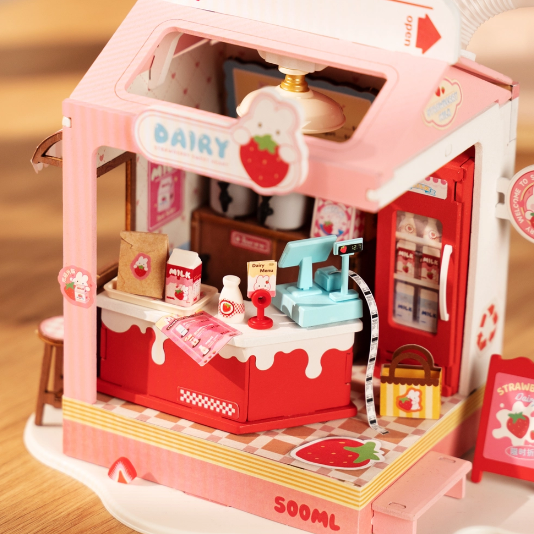 Strawberry Milk Box DIY Miniature Kit