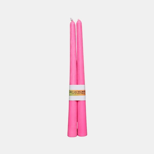 Bright Pink Taper Candles