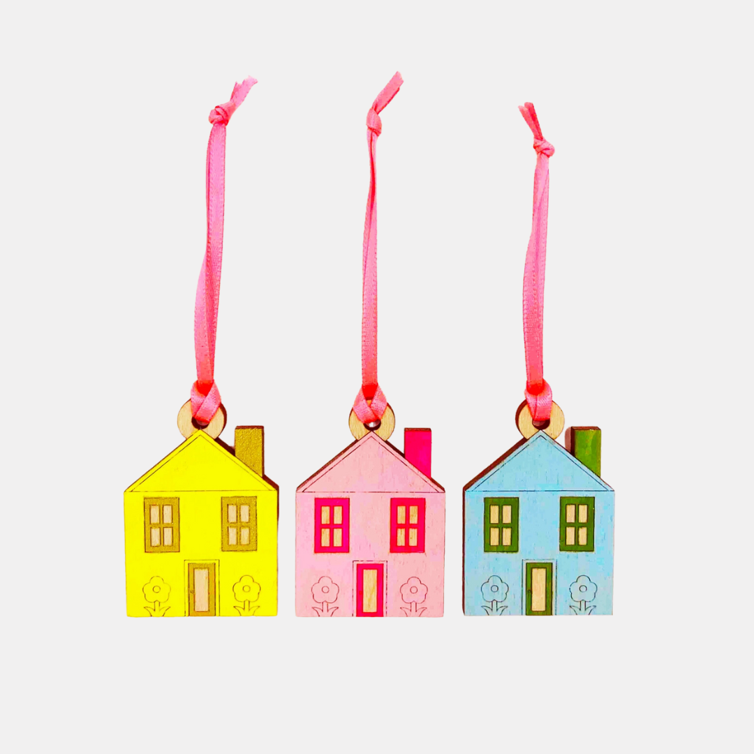 House Wood Wall Charm Ornament