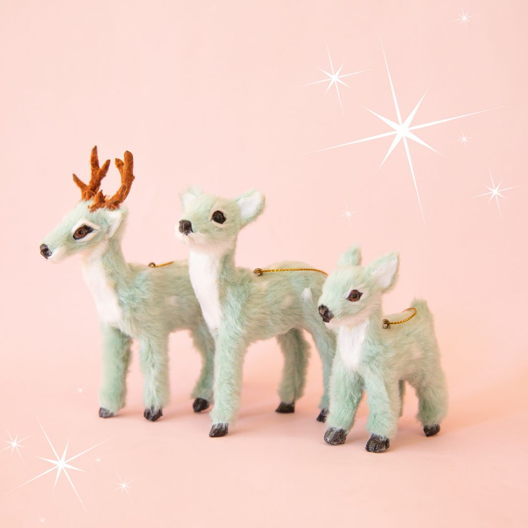 Mint Doe Reindeer Ornament