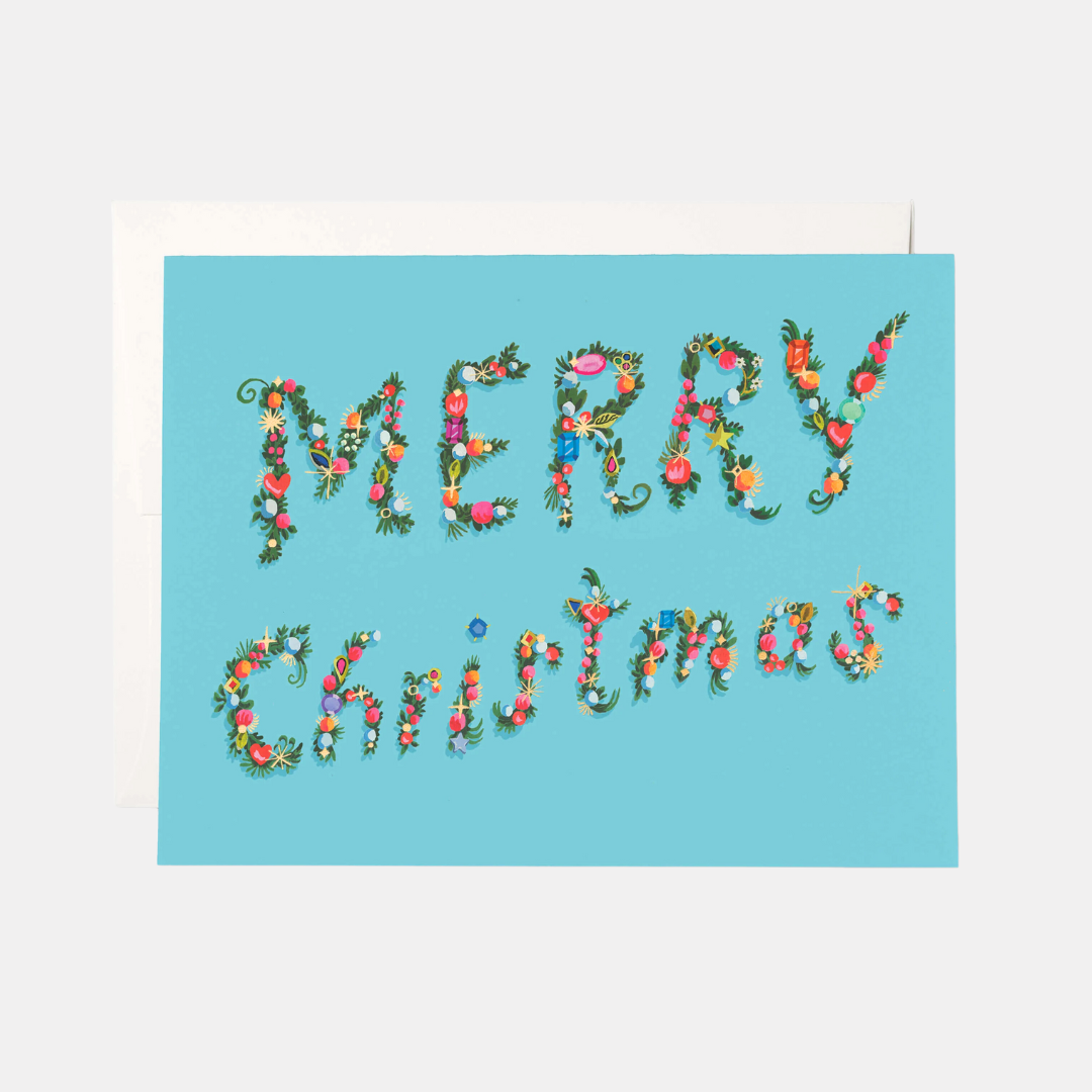 Merry Christmas Baubles Card