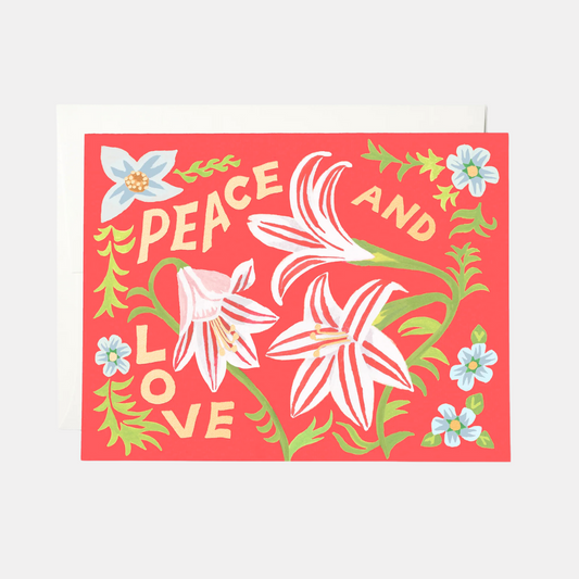 Peace And Love Amaryllis Card