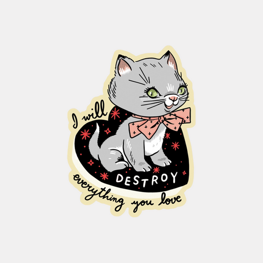 Destroy Kitten Sticker