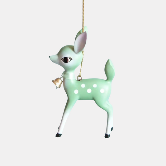 Mint Retro Deer Ornament