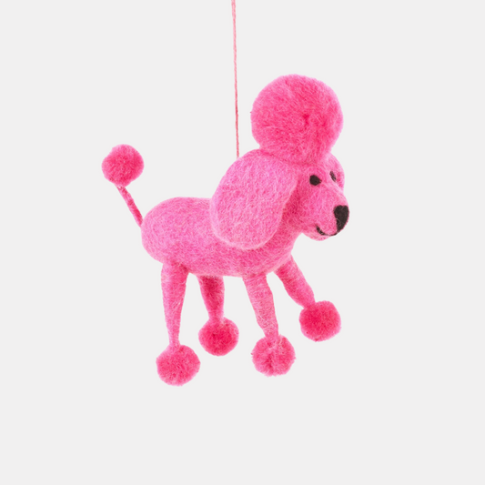 Pink Poodle Felt Ornament