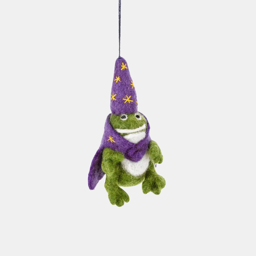 Wizard Frog Felt Ornament