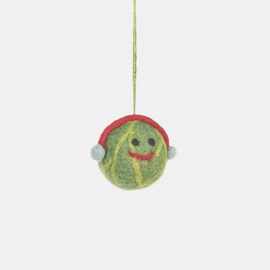 Winter Brussels Sprout Felt Ornament