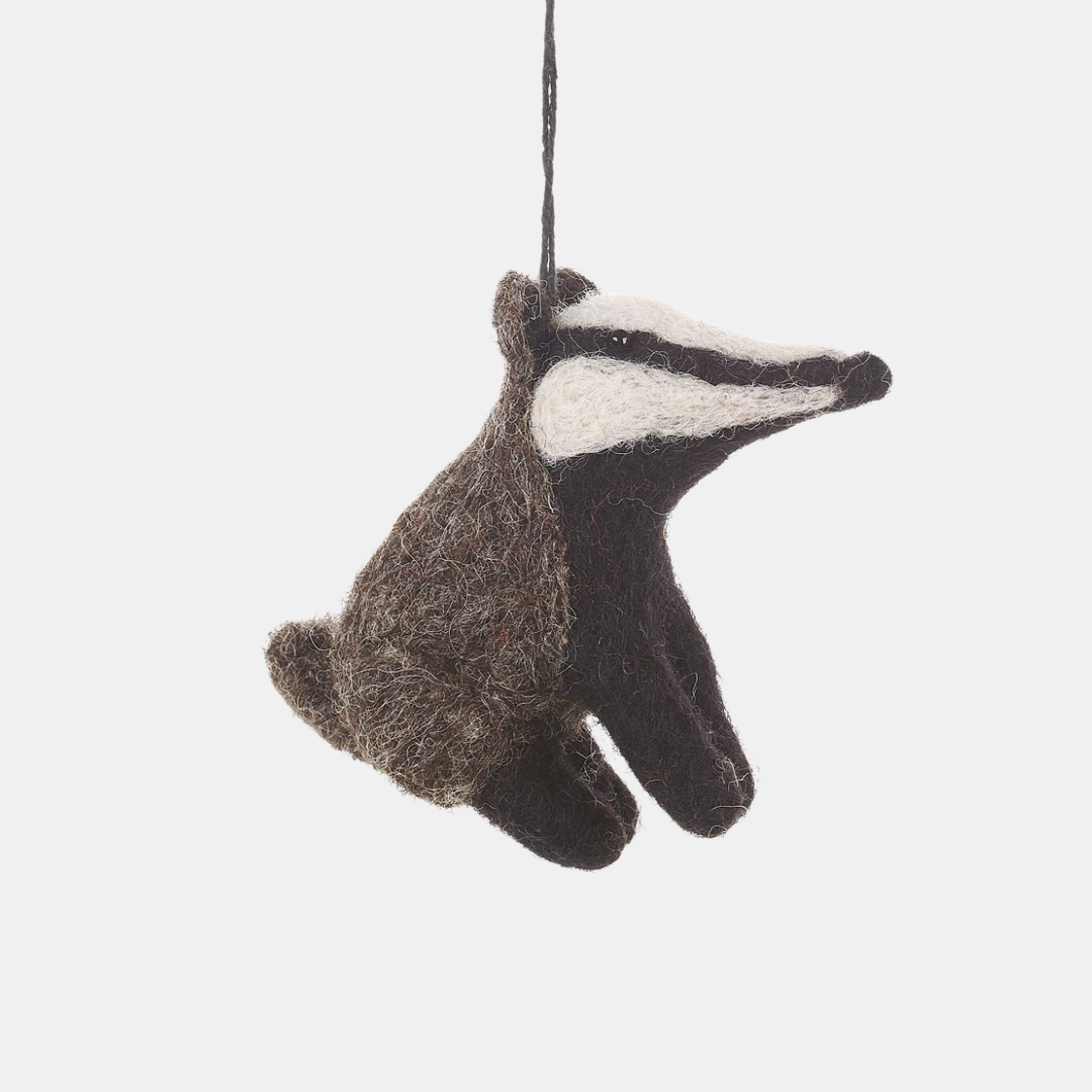 Woodland Badger Felt Ornament