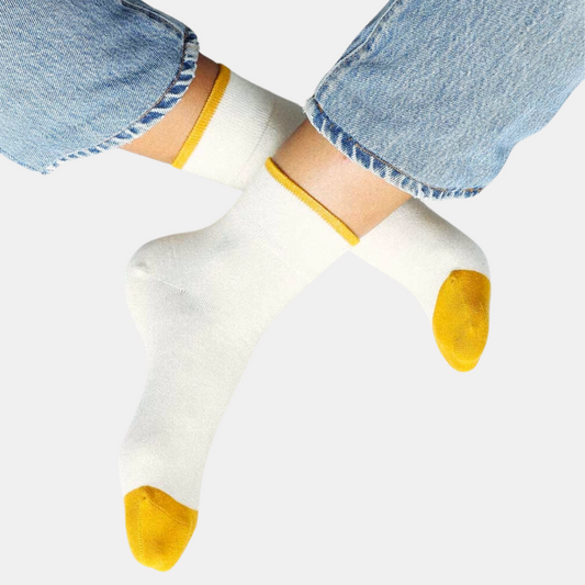 Mustard Contrast Ankle Socks