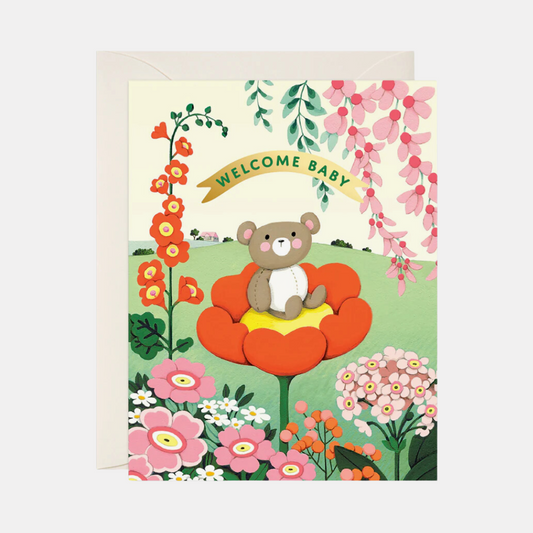 Welcome Baby Teddy Bear Card