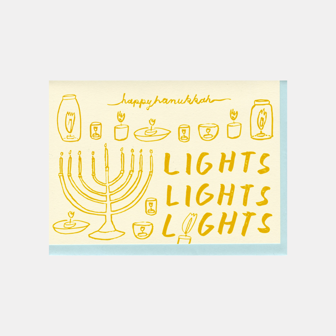 Lights Lights Lights Hanukkah Card