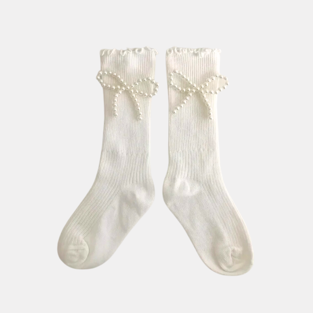 Pearl Bow Socks