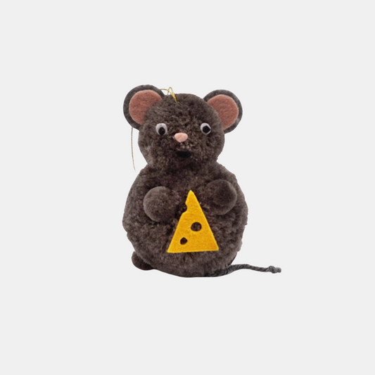 Mouse Pom Pom Ornament