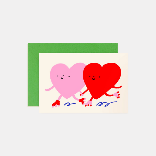 Skating Heart Pals Mini Notecard