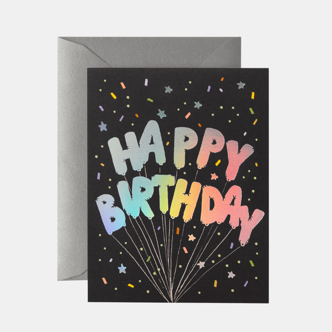 Iridescent Birthday Balloons Card