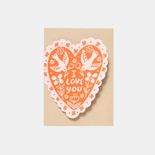 Love Birds Heart Card