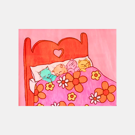 Kitties In Bed Print