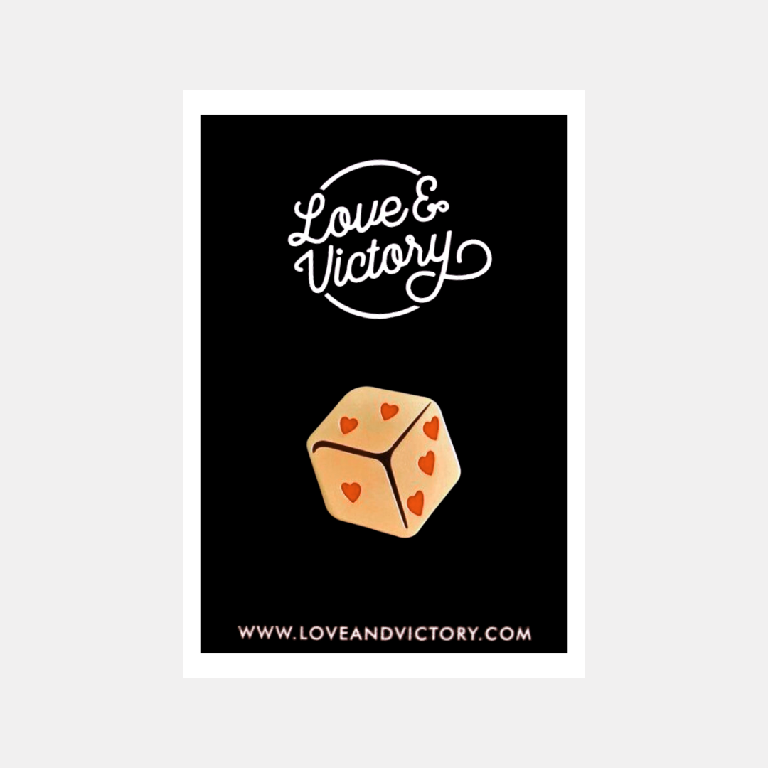 Heart Dice Enamel Pin