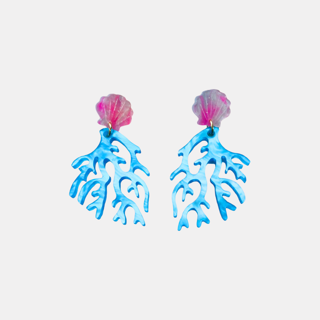 Blue Coral Earrings