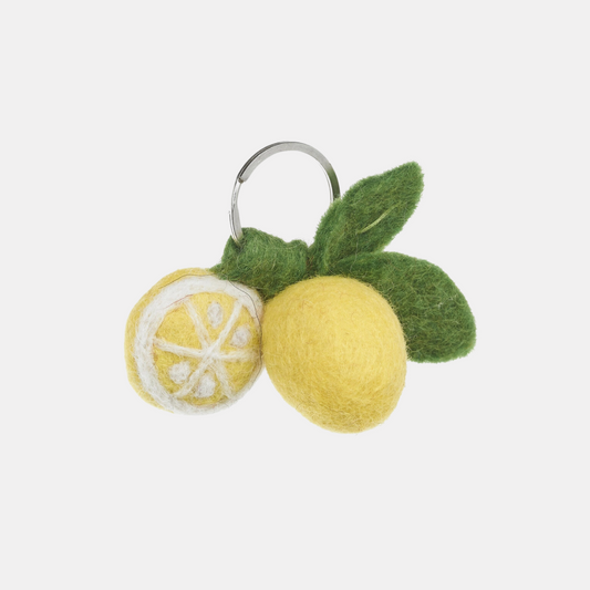 Lemons Felt Keychain