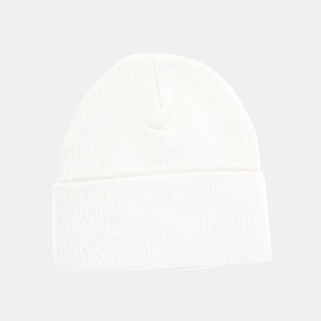 White Cuffed Beanie