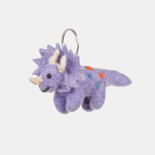 Triceratops Felt Keychain