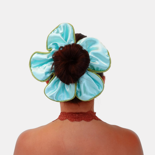 Big Blue Daisy Scrunchie