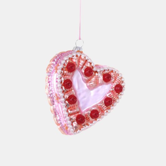 Pink Heart Cake Ornament