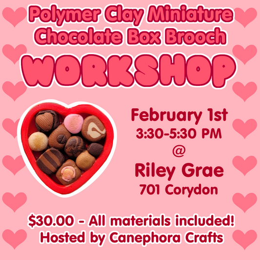 Polymer Clay Miniature Chocolate Box Brooch Workshop Hosted by Canephora Crafts